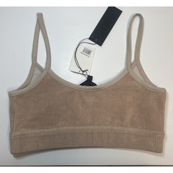 THE RANGE NYC Ribbed Velvet Bralette Bra In Saddle Sz XS New - Picture 3 of 6